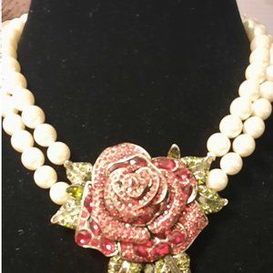 Heidi Daus Beauty and the  Beast rose necklace
